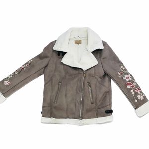 Free People Driftwood Coat Floral Embroidered Arm